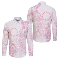 Candy Pink Kuki Airani Tapakau Family Matching Off The Shoulder Long Sleeve Dress and Hawaiian Shirt Tribal Anchor Mix Tiare LT7 Dad's Shirt - Long Sleeve Candy Pink - Polynesian Pride