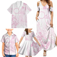 Candy Pink Kuki Airani Tapakau Family Matching Summer Maxi Dress and Hawaiian Shirt Tribal Anchor Mix Tiare LT7 - Polynesian Pride