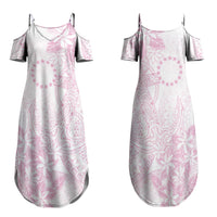 Candy Pink Kuki Airani Tapakau Family Matching Summer Maxi Dress and Hawaiian Shirt Tribal Anchor Mix Tiare LT7 Mom's Dress Candy Pink - Polynesian Pride