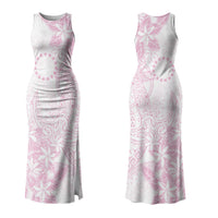 Candy Pink Kuki Airani Tapakau Family Matching Tank Maxi Dress and Hawaiian Shirt Tribal Anchor Mix Tiare LT7 Mom's Dress Candy Pink - Polynesian Pride
