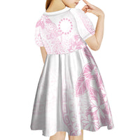 Candy Pink Kuki Airani Tapakau Kid Short Sleeve Dress Tribal Anchor Mix Tiare