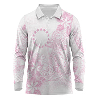 Candy Pink Kuki Airani Tapakau Long Sleeve Polo Shirt Tribal Anchor Mix Tiare