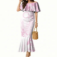 Candy Pink Kuki Airani Tapakau Mermaid Dress Tribal Anchor Mix Tiare LT7 Women Candy Pink - Polynesian Pride