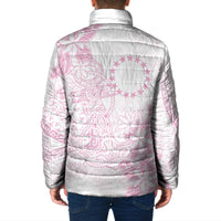 Candy Pink Kuki Airani Tapakau Padded Jacket Tribal Anchor Mix Tiare