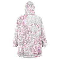 Candy Pink Kuki Airani Tapakau Wearable Blanket Hoodie Tribal Anchor Mix Tiare