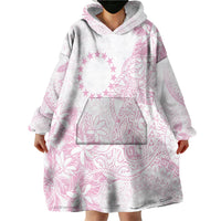 Candy Pink Kuki Airani Tapakau Wearable Blanket Hoodie Tribal Anchor Mix Tiare
