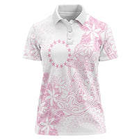 Candy Pink Kuki Airani Tapakau Women Polo Shirt Tribal Anchor Mix Tiare