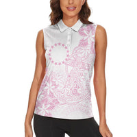 Candy Pink Kuki Airani Tapakau Women Sleeveless Polo Shirt Tribal Anchor Mix Tiare LT7 - Polynesian Pride