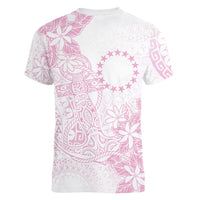 Candy Pink Kuki Airani Tapakau Women V-Neck T-Shirt Tribal Anchor Mix Tiare LT7 - Polynesian Pride