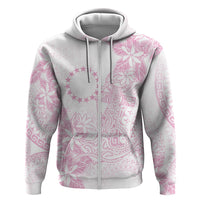 Candy Pink Kuki Airani Tapakau Zip Hoodie Tribal Anchor Mix Tiare