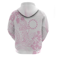 Candy Pink Kuki Airani Tapakau Zip Hoodie Tribal Anchor Mix Tiare