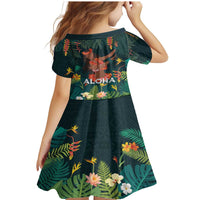 Hawaii Hula Girl Vintage Family Matching Mermaid Dress and Hawaiian Shirt Tropical Forest