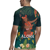 Hawaii Hula Girl Vintage Rugby Jersey Tropical Forest