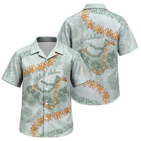 Hawaii Kaho'olawe Island Flowers Lei Family Matching Puletasi and Hawaiian Shirt Silver Hinahina Kū Kahakai LT7 Son's Shirt Silver - Polynesian Pride