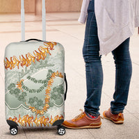 Hawaii Kaho'olawe Island Flowers Lei Luggage Cover Silver Hinahina Kū Kahakai