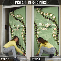 Hawaii Molokai Island Flowers Lei Door Cover Kukui Nut Mossy Green