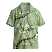 Hawaii Molokai Island Flowers Lei Kid Hawaiian Shirt Kukui Nut Mossy Green LT7 - Polynesian Pride