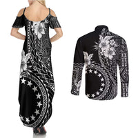 Kia Orana Cook Islands Couples Matching Summer Maxi Dress and Long Sleeve Button Shirt Tiare and Stars