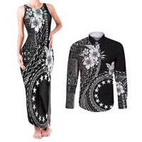 Kia Orana Cook Islands Couples Matching Tank Maxi Dress and Long Sleeve Button Shirt Tiare and Stars