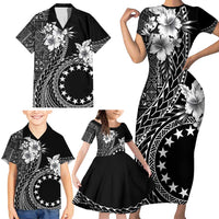 Kia Orana Cook Islands Family Matching Short Sleeve Bodycon Dress and Hawaiian Shirt Tiare and Stars LT7