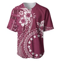 Kia Orana Cook Islands Baseball Jersey Tiare and Stars - Maroon