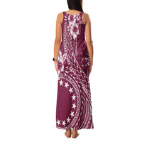 Kia Orana Cook Islands Family Matching Tank Maxi Dress and Hawaiian Shirt Tiare and Stars - Maroon