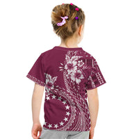Kia Orana Cook Islands Kid T Shirt Tiare and Stars - Maroon