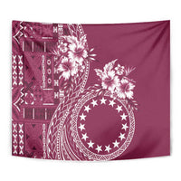 Kia Orana Cook Islands Tapestry Tiare and Stars - Maroon
