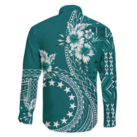 Kia Orana Cook Islands Family Matching Off Shoulder Short Dress and Hawaiian Shirt Tiare and Stars - Teal