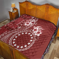 Kia Orana Cook Islands Quilt Tiare and Stars - Scarlet
