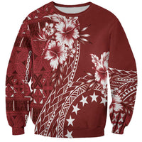 Kia Orana Cook Islands Sweatshirt Tiare and Stars - Scarlet