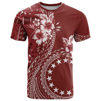 Kia Orana Cook Islands T Shirt Tiare and Stars - Scarlet