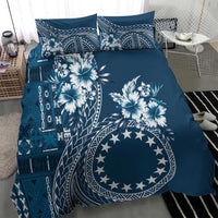 Kia Orana Cook Islands Bedding Set Tiare and Stars - Navy Blue