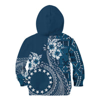 Kia Orana Cook Islands Kid Hoodie Tiare and Stars - Navy Blue