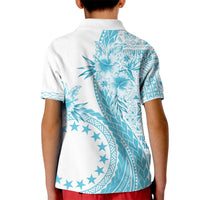 Kia Orana Cook Islands Kid Polo Shirt Tiare and Stars - Turquoise