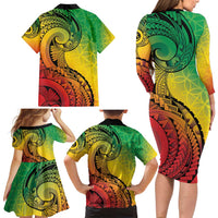 Vanuatu 45th Independence Anniversary Family Matching Long Sleeve Bodycon Dress and Hawaiian Shirt Ni-Van Sandroing LT7 - Polynesian Pride