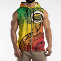 Vanuatu 45th Independence Anniversary Sleeveless Zip Hoodie Ni-Van Sandroing LT7 - Polynesian Pride