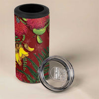 Kakapo Bird New Zealand 4 in 1 Can Cooler Tumbler Floral Christmas