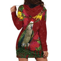 Kakapo Bird New Zealand Hoodie Dress Floral Christmas LT7 - Polynesian Pride