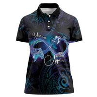 Polynesian Personalized Memorial Women Polo Shirt Oceanic Infinity Symbol - Until We Meet Again - Polynesian Pride