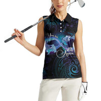 Polynesian Personalized Memorial Women Sleeveless Polo Shirt Oceanic Infinity Symbol - Until We Meet Again - Polynesian Pride