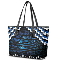 New Zealand Matariki Leather Tote Bag Galaxy Styled Taniko
