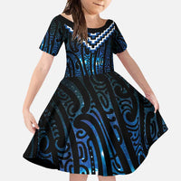 New Zealand Matariki Family Matching Tank Maxi Dress and Hawaiian Shirt Galaxy Poutama Motifs