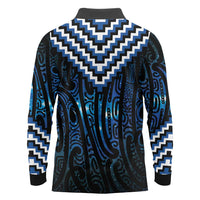 New Zealand Matariki Long Sleeve Polo Shirt Galaxy Poutama Motifs