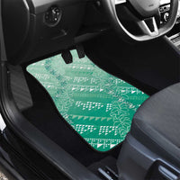 Hawaii Jade Green Kapa Car Mats Vintage 'Ohe Kāpala Motifs Mix Plumeria Leis