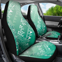 Hawaii Jade Green Kapa Car Seat Cover Vintage 'Ohe Kāpala Motifs Mix Plumeria Leis LT7 - Polynesian Pride