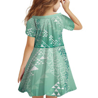 Hawaii Jade Green Kapa Family Matching Mermaid Dress and Hawaiian Shirt Vintage 'Ohe Kāpala Motifs Mix Plumeria Leis LT7 - Polynesian Pride