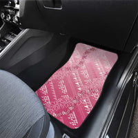 Hawaii Rose Pink Kapa Car Mats Vintage 'Ohe Kāpala Motifs Mix Plumeria Leis
