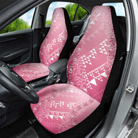 Hawaii Rose Pink Kapa Car Seat Cover Vintage 'Ohe Kāpala Motifs Mix Plumeria Leis