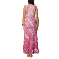 Hawaii Rose Pink Kapa Family Matching Tank Maxi Dress and Hawaiian Shirt Vintage 'Ohe Kāpala Motifs Mix Plumeria Leis LT7 - Polynesian Pride